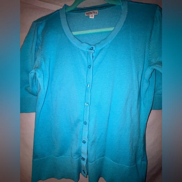 Merona Teal Button-Up Sweater - Picture 6 of 8
